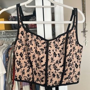 Floral Corset Black and Cream